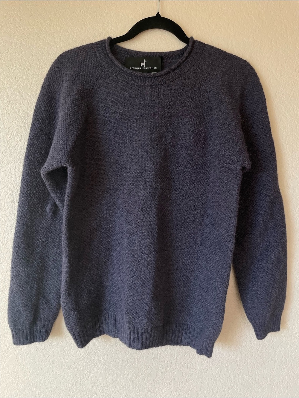 Peruvian Connection Wool Women's Navy Crewneck Sweater Medium *as is*